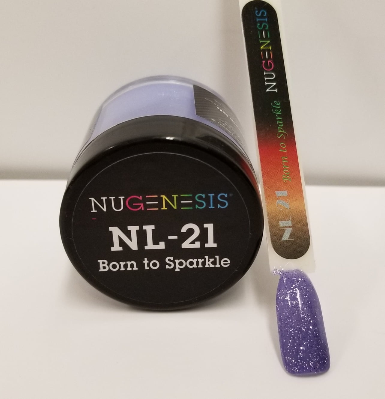 Nugenesis Nails Pink Glitter 1 oz Jar (22g Powder Weight)