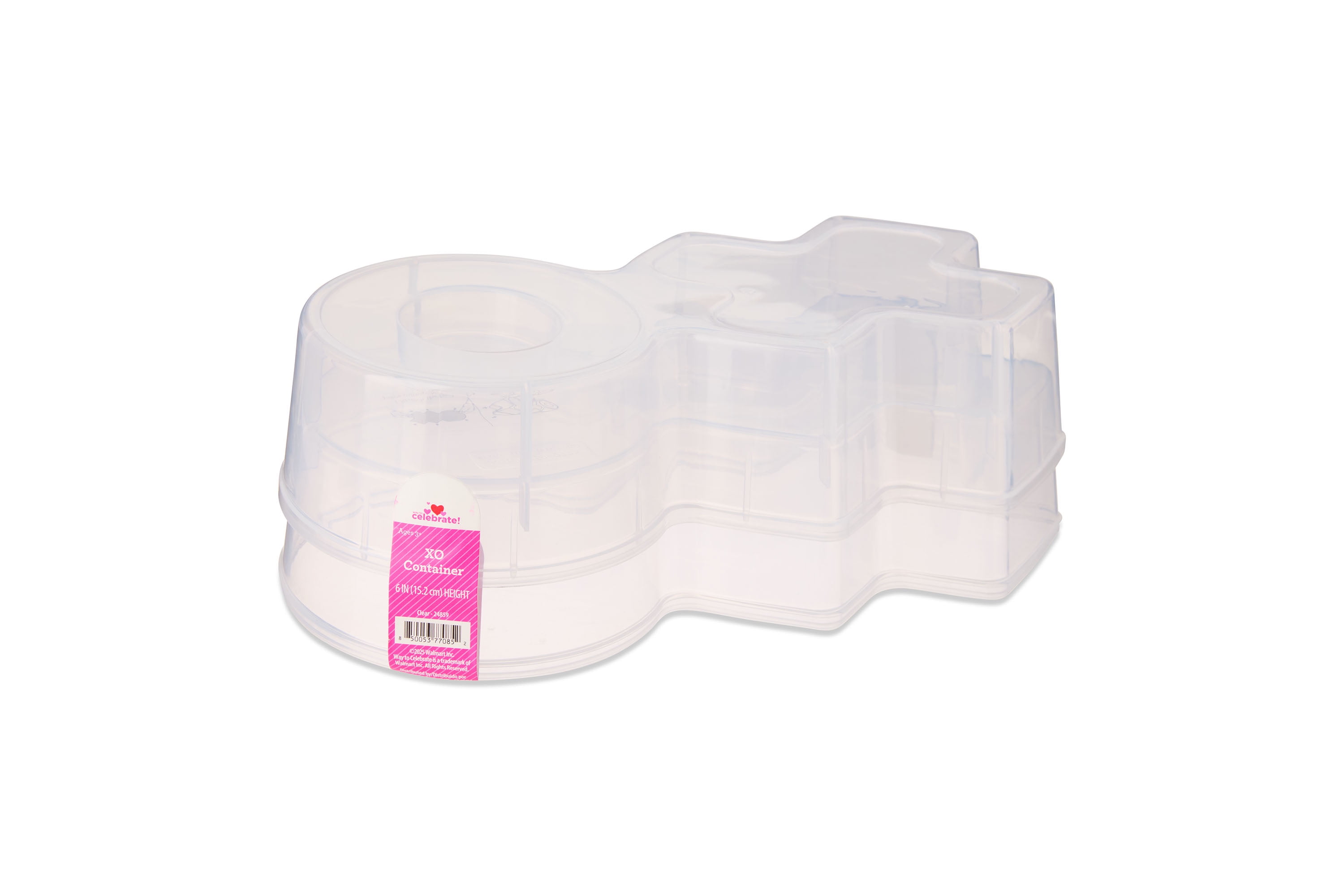 XO Container, Clear, 6", Valentine's Day by Way To Celebrate