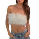thumbnail image 1 of Gibobby Sujetador de camiseta Rude Street de color femenino con cuentas en los hombros minifalda y(Blanco,CH), 1 of 5