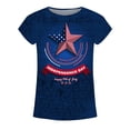 thumbnail image 4 of Blusa informal de manga corta con estampado del Día de la Independencia para mujer Fridja  hjk5277, 4 of 5