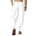thumbnail image 2 of Ana Men\'s Cotton Linen Pants Joggers Casual Elastic Waist Loose Yoga Harem Trousers, 2 of 8