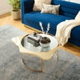 thumbnail image 3 of 32" Gold Glass Free form Mirrored Coffee Table, 3 of 10