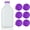 Purple, variant on Silicone milk bottle caps, 48mm diameter glass jug replacement caps, reusable and with good sealing (6-pack).