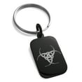 thumbnail image 1 of Stainless Steel Interlock Tribal Biohazard Engraved Small Rectangle Dog Tag Charm Keychain Keyring, 1 of 1