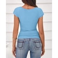 thumbnail image 6 of FreshPretty T Shirts for Women Square Neck Tops Spring Trendy Fashion Going Out Workout Y2k Clothes Summer Outfits, 6 of 8