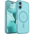 thumbnail image 1 of Funda Magnética Translúcida Mate Elegante para iPhone 17 – Verde Azulado, 1 of 7