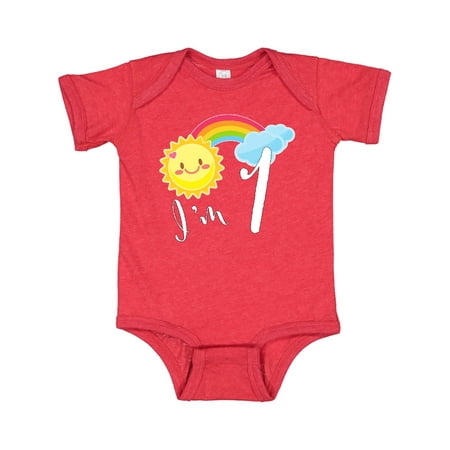 

Inktastic I m 1- first birthday sun rainbow Gift Baby Boy or Baby Girl Bodysuit