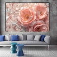 thumbnail image 2 of Mudket Embossed Peach Peony Flower Canvas Wall Art, Floral Wall Decor, Framed Ready to Hang Artwork for Living Room Bedroom Luxury Decor - 12"L x 8"W, 2 of 10