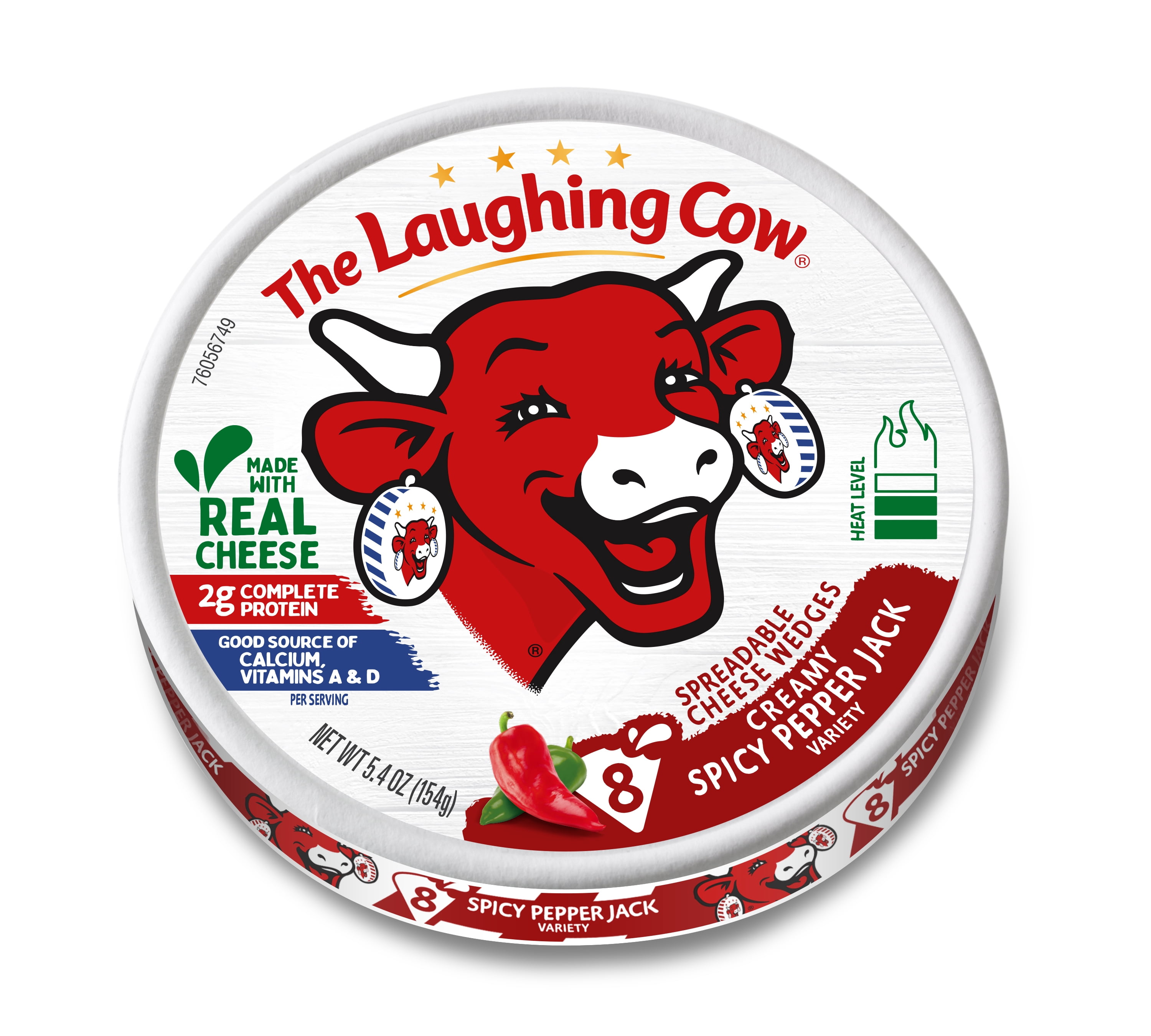 The Laughing Cow Creamy Spicy Pepper Jack Variety Cheese Spread, 5.4 oz Box, Refrigerated