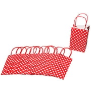 12 CT Small Red Polka Dot Kraft Gift Bags