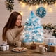 thumbnail image 4 of Árbol de Navidad artificial de 45 cm para niñas, ideal para decorar mesas, con luces LED y adornos colgantes, funciona con pilas, de plástico., 4 of 9