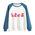 thumbnail image 4 of Gibobby Sudaderas para mujer Sudadera con capucha informal sin sombrero con cuello redondo y mangas raglán con estampado divertido del día de San Valentín para mujer 11 (Azul, XXL), 4 of 5