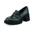 thumbnail image 2 of Womens Platform Loafers Chunky Heel Penny Loafer Lug Sole Slip On Round Toe Comfort Dress Work Shoes, 2 of 11