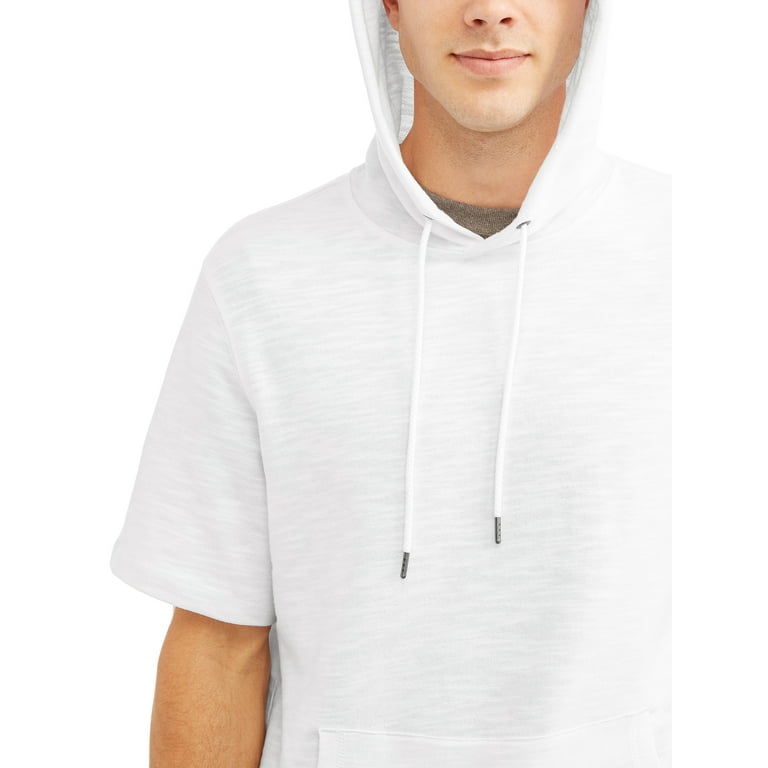 Men s Short Sleeve Elongated Slub Hoodie Up To Size 3Xl Walmart