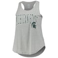 thumbnail image 2 of Women's Profile Heather Gray Michigan State Spartans Arch Logo Racerback Scoop Neck Tank Top, 2 of 3