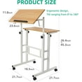 Mobile Standing Desk Adjustable Height Portable Stand Up Desk Computer