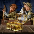 thumbnail image 6 of ABCISI Treasure Chest, Decorative Transparent Golden Pirate Chest with Lock and Key, ​Teacher's Favorite Treasures Collection Storage Box, Treasure Chest Toys for Classroom, 6 of 15