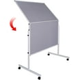 thumbnail image 4 of XIWODE Gray Rectangular Cork Felt Bulletin Board, 60 '' x 48 '' Large Reversible Notice Board, Aluminum Frame Double-Sided Foldable, Movable Freestanding Screens Partition for Presentation and Display, 4 of 7