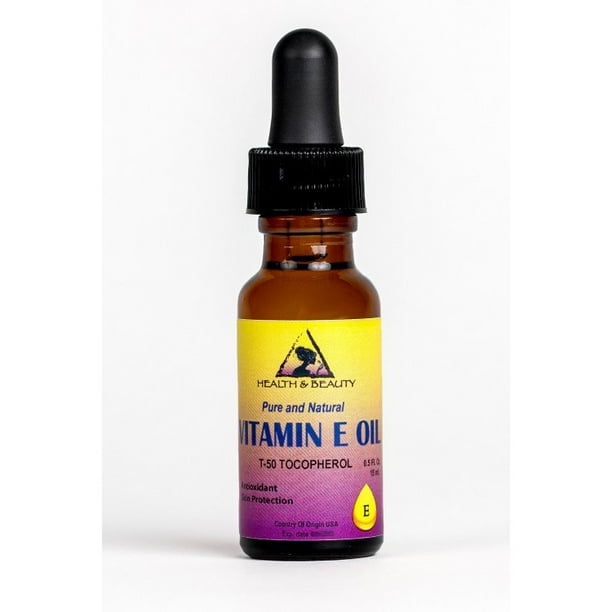 TOCOPHEROL T50 VITAMIN E OIL ANTI AGING NATURAL PURE 0.5 OZ with GLASS