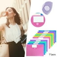 thumbnail image 2 of pdqouc 11 Packs Plastic Envelopes with Snap Closure Clear Document Plastic File Folders Letter Size Poly Envelopes with Label Pocket for Homework office Assorted Colors, 2 of 4