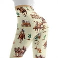 thumbnail image 5 of DISNIMO Cowboy Printed Yoga Pants Leggings for Women, Soft Women's Workout Leggings Tummy Control, Breathable High Waisted Yoga Pants for Workout Sport, Beige, 3XL, 5 of 6