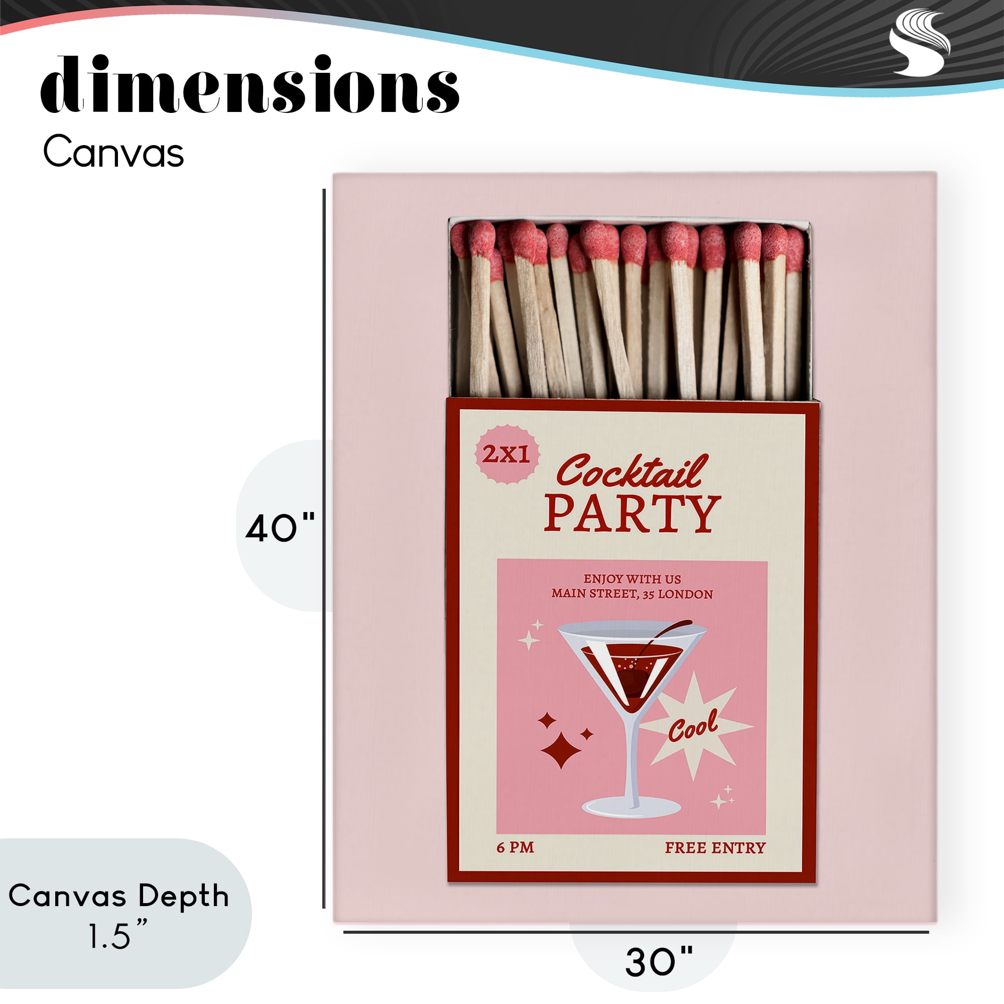 Stupell Industries Cocktail Party Matchbox Canvas Wall Art, design by CAD Designs