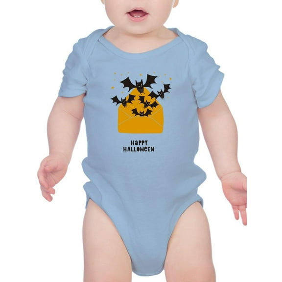 Happy Halloween Bats Envelope. Bodysuit Infant -Image by Shutterstock, 12 Months