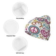 thumbnail image 3 of Zufioo Peace Love and Dove Flower Power Print Adult Knitted Hat, Unisex Cuffed Brimless Ski Hat, Suitable for Autumn and Winter, 3 of 6