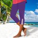 thumbnail image 2 of Leggings de mujer de color liso con ribete de encaje: cintura alta elástica, poliéster y spandex elásticos, para yoga/uso informal, con detalle de encaje femenino., 2 of 8