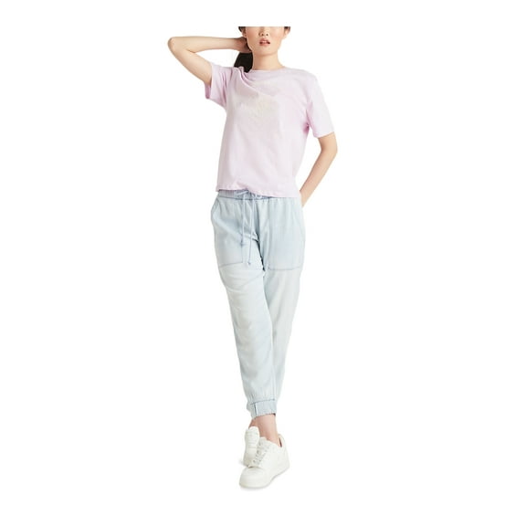 Black Tape Petite Woven Jogger Pants Light Soft Blue PXL