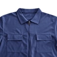 thumbnail image 6 of SAWOBUUN Men's Texture Zip Front Jacket Short Sleeve Collared Sport Top Casual Athletic Outerwear, 6 of 6