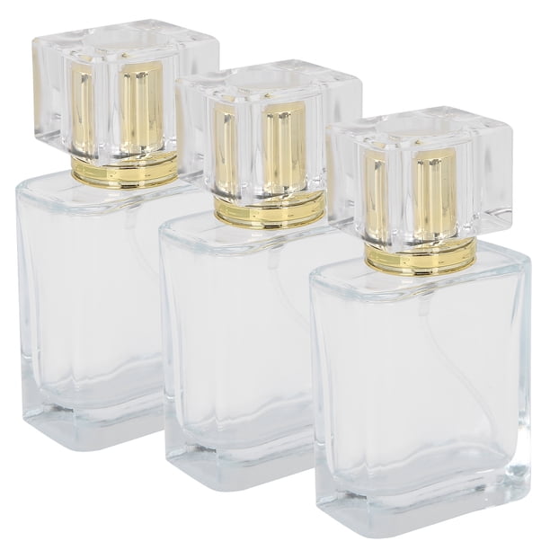 Botella de perfume en aerosol de vidrio de 50 ml, receptor atomizador transparente para perfumes, esencias y líquidos: diseño pequeño y exquisito, para dormitorio, sala de