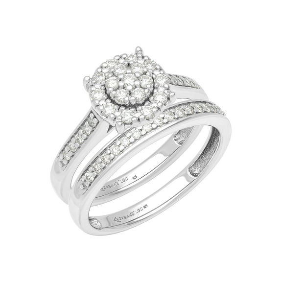Keepsake "Stellar" Bridal Ring Set 1/2 ct Lab-Grown Diamonds