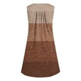 thumbnail image 3 of Atogsazn Summer Dresses for Women Sleeveless Round Neck Printed Button T-Shirt Dress Casual Loose Beach Sundress Brown XXL on Clearance, 3 of 4