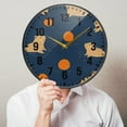 thumbnail image 6 of Yayeee Wall Clock Battery Operated 11.9" Silent Quartz Non-Ticking for Living Room Decor, Blue Capybaras, 6 of 8