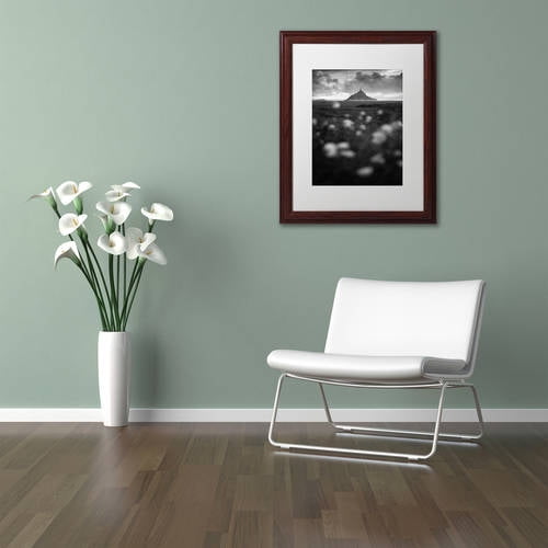Trademark Fine Art "Mont Saint Michel" Canvas Art by Mathieu Rivrin, White Matte, Wood Frame