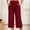 Red, variant on FRSASU Capri Leggings for Women Plus Size High Waisted Lounge Flowy Workout Yoga Pants Wide Leg Cropped Trouser with Pockets Red