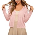 thumbnail image 4 of Tqcoqu Women's 2026 Summer Lightweight Cardigan,Open Front Casual Long Sleeve Button Beach Cover Up Tops,Pink Women's S-XXL, 4 of 5