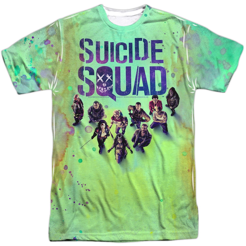 Official Suicide Squad Poster T Shirt Blanc Sublimation Homme Unisexe DC Comics 