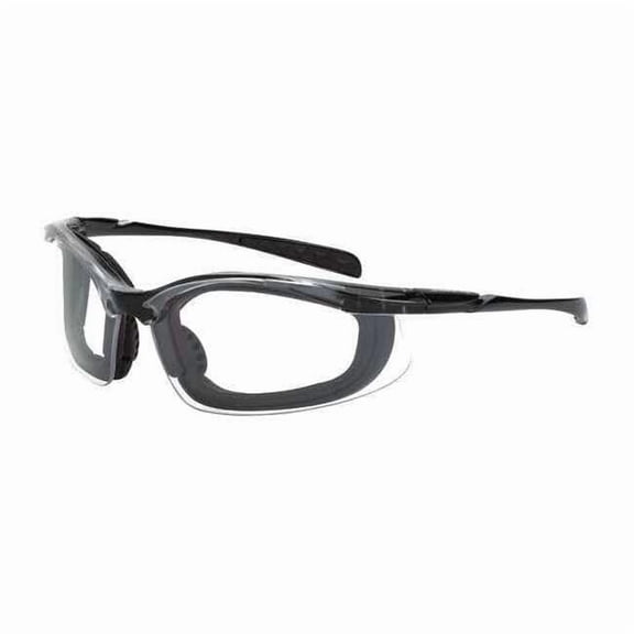 Crossfire, Safety Glasses, Anti-Fog, Clear Lens, Black Frame, Half-Frame