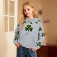 thumbnail image 2 of St. Patrick's Day Girls Hooded Sweatshirt With Print And Pocket Cozy Pullover Casual Kids Top Irish Green Pullover Hoodie 3-14Y, 2 of 4