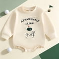 thumbnail image 2 of Ulanda Baby Boy Golf Outfit Onesie Sweatshirt Bubble Romper Long Sleeve Bodysuit Infant Fall Clothes (Green, 0-3 Months), 2 of 8