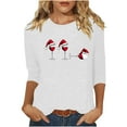 thumbnail image 2 of Amidoa White Tops for Women 2025 Ugly Christmas 3/4 Sleeve Funny Blouses Graphic Boat Neck T-Shirt T Shirts for Women M, 2 of 4