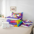 thumbnail image 5 of Erosebridal Dreamy Unicorn Bedding Twin Size, Initial Letter G Bed Set, Rainbow Reversible Bed in a Bag Twin size, Super Cozy Bedroom Decoration, 7 Pieces, 5 of 7