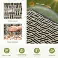 thumbnail image 3 of KUETH 6' x 9' Outdoor Rug Waterproof Camping Patio Rug Boho Geometric Reversible Outdoor Plastic Carpet for RV Blcony Picnic Porch，Black&Beige, 3 of 8