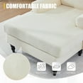 thumbnail image 5 of Modern Minimalist Chenille Fabric Chaise Lounge Recliner Single Sofa with Comfortable Backrest, Rest Chair Sofa with Wooden Legs and Armrests Side Pockets for Living Room, Bedroom, Office, Beige, 5 of 8