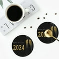 thumbnail image 5 of Balery 6 Pcs Happy New Year 2024 (2)Leather Coasters Set, Drink Table Cup Coasters For Living Room Kitchen Coffee Decor, 5 of 9