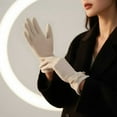 thumbnail image 3 of Women's Winter Fleece Gloves with Soft Warm Lining, Contrast Cuff and Button Detail, Lightweight Full-Finger Cold-Weather Gloves, 3 of 5