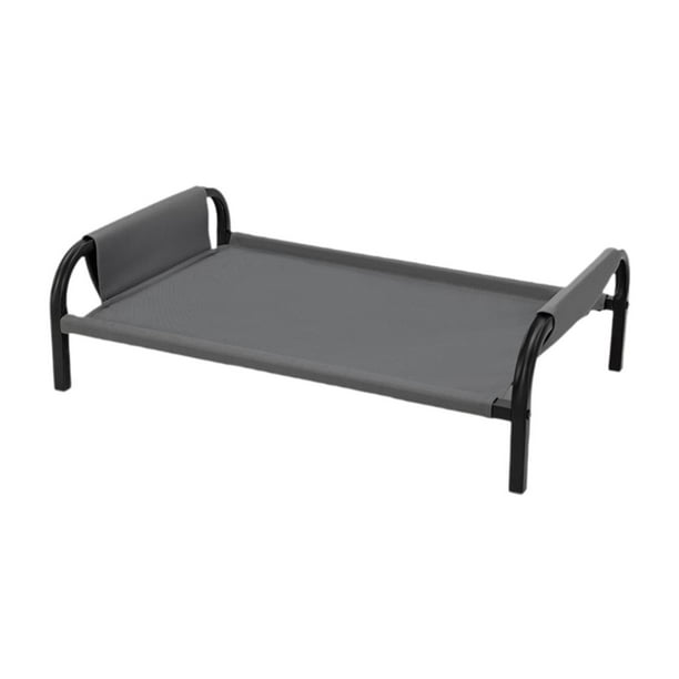 Cama elevada refrescante para perros, cama para mascotas, marco de metal, patas antideslizantes, cuna para perros Gris