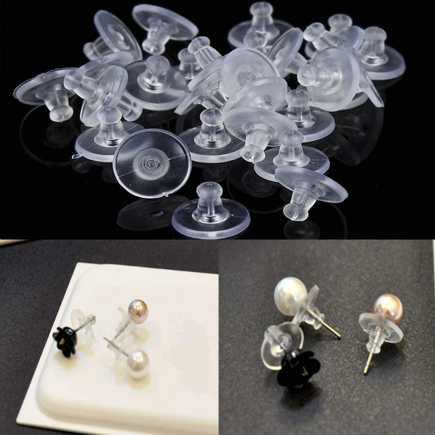 Earring Backings, Silicone Earring Backs with Pad, Rubber Earring